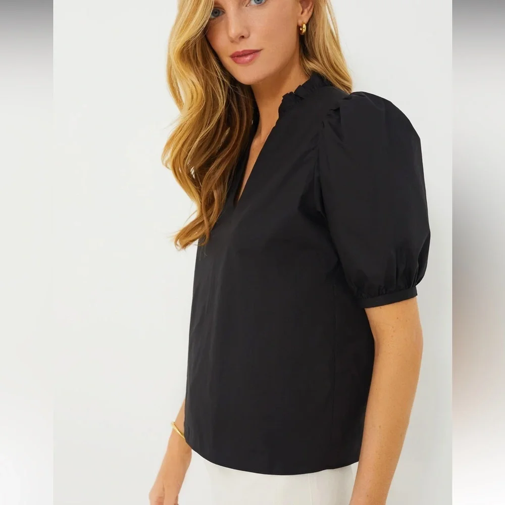 Black Ruffle Leigh Blouse HYACINTH HOUSE